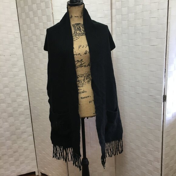 Ralph Lauren black label wool scarf with pockets - Picture 1 of 8